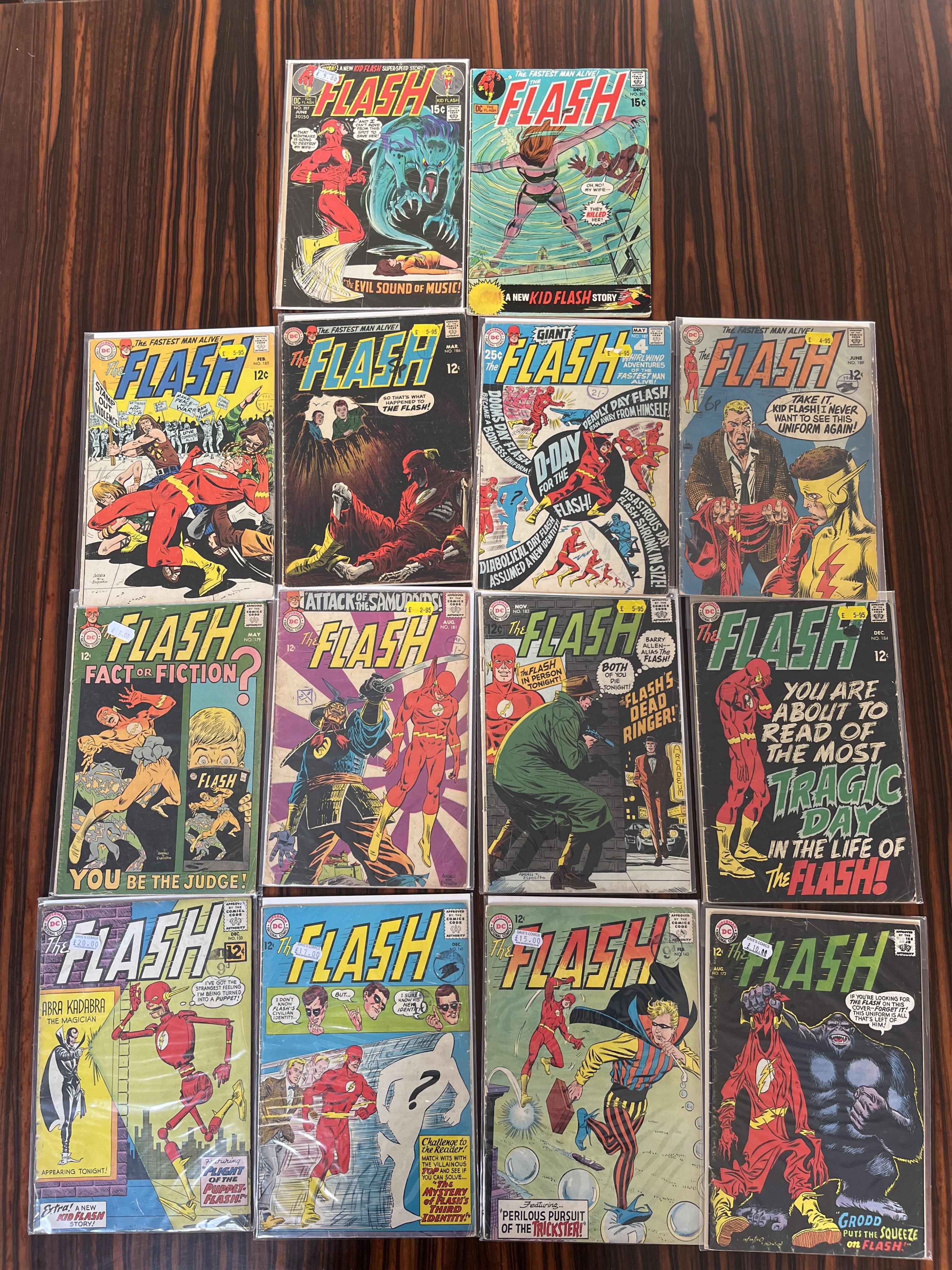 DC comics, Blackhawk, Vol. 1, 14 issues between #166–247, The Flash, Vol. 1, 14 issues between #133–207, Hawkman, Vol. 1, 13 issues between #2–25, The Spectre, Vol. 1, 4 issues between #3–9 and, Showcase presents Doctor